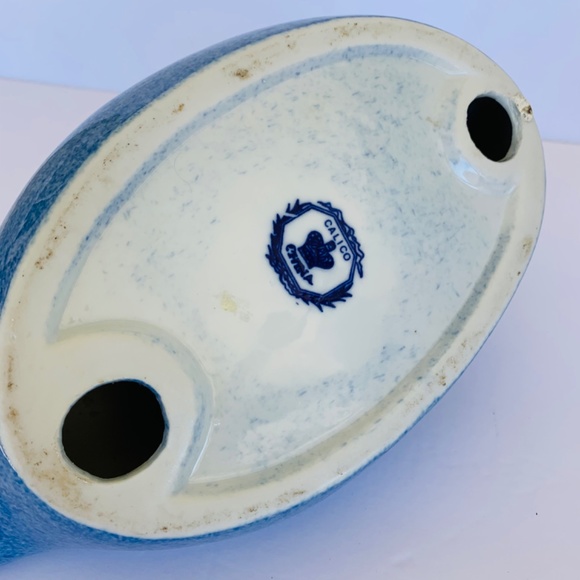 Duck, blue, glazed ceramic, Vintage - Picture 8 of 8
